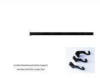 Wrought Iron Plain Curtain Rod w/Hardware: 113" extends to 130"