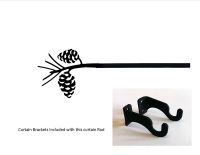 Wrought Iron Pinecone Curtain Rod 21" to 35"