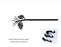 Wrought Iron Pinecone Curtain Rod 36" to 60"