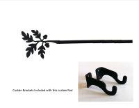 Wrought Iron Acorn Curtain Rod w/Hardware 21" extends to 35"