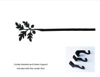 Wrought Iron Acorn Curtain Rod w/Hardware 36" extends to 60"