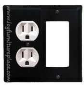 Wrought Iron Plain Double Outlet/GFI Cover