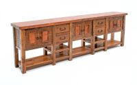 Custom Made Barn Wood Sideboard with Copper Top