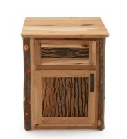 Poplar Grove Hickory Log Enclosed Nightstand - Hinge Left
