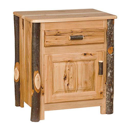 SARANAC HICKORY ENCLOSED LOG NIGHTSTAND