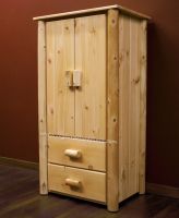 Lakeland Frontier 2 Drawer Log Armoire--Clear finish