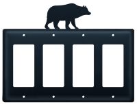 Wrought Iron Bear Quad GFI Cover