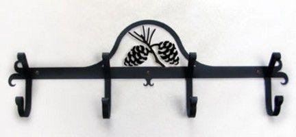 Wrought Iron Pinecone Coat Bar