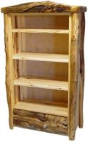 Rustic Aspen Log Storage Drawer Bookcase
