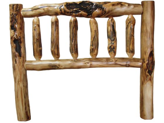 Beartooth Aspen Log Headboard--Extra Gnarly logs, Standard posts