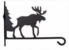 12"D Wrought Iron Moose Decorative Plant Hanger