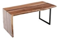 Organic Live Edge Slab Desk with Modern Base