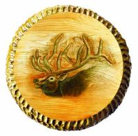 Rustic Carved & Painted Elk Bar Stools