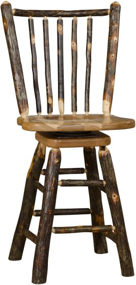Rustic Hickory Stick Back Barstool