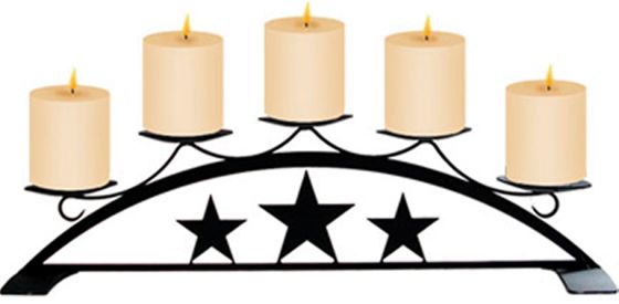 Wrought Iron Star Table Top Pillar Holder