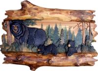 Mischievous Bear Cub Rustic Wood Art