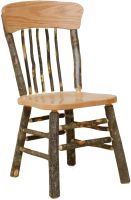Rustic Hickory Log Panel Back Side Chair