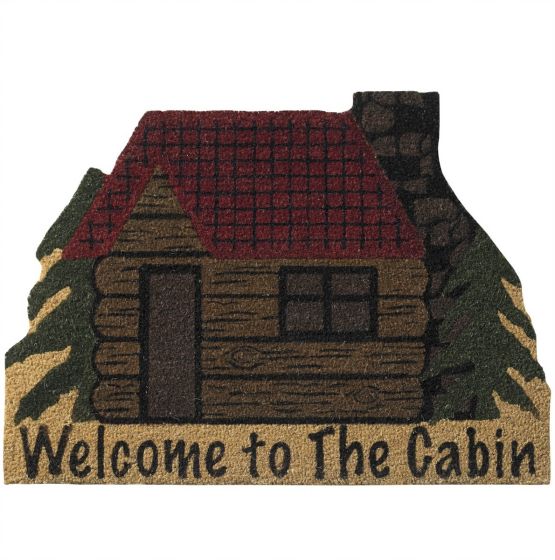 Rustic Cabin in the Woods Welcome Mat