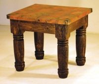 Copper End Table with Farm Base - No Drawer