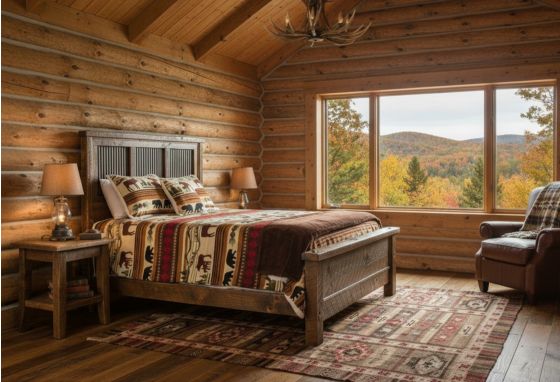 Barnwood Bed: Some lifestyle images are created with AI for visualization purposes. Crafted from natural solid wood, each piece is unique and will vary.