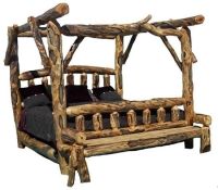 Log Canopy Bed