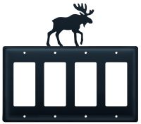 Wrought Iron Moose Quad GFI Cover