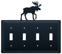 Wrought Iron Moose Quad Switch Cover