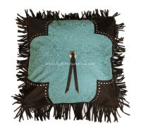 Scalloped Tooled Square Pillow