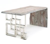 Live Edge Desk - Alder - Waterfall - Distressed Gray