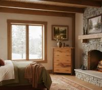 Natural Wood Chest With Drawers: Some lifestyle images are created with AI for visualization purposes. Crafted from natural solid wood, each piece is unique and will vary.