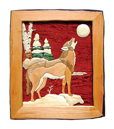 Howling Wolf Wood Art