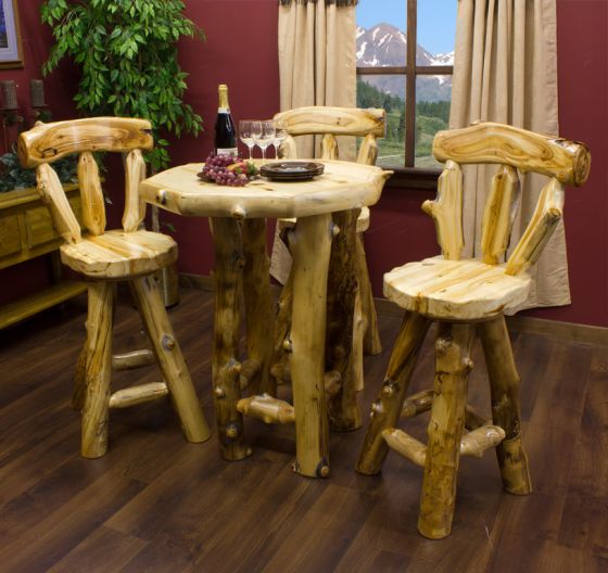 Aspen Bar Stool with Aspen Lodge Pub Table