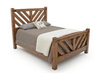 River Rustic Waves of Grain Barnwood Timber Bed - Antique Barnwood Finish