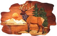 Exquisite Elk Rustic Wood Art