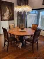 Customer Provided Photo - Tuscan Hammered Copper Round Dining Table
