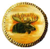 Rustic Carved & Painted Moose Bar Stools
