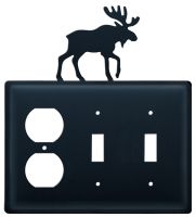 Wrought Iron Moose Triple Outlet/Switch/Switch Cover