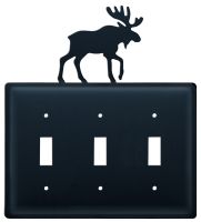 Wrought Iron Moose Triple Switch Cover