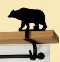 Wrought Iron Bear Curtain Shelf Brackets