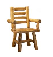 Cedar Lake Ladderback Arm Dining Chair in Honey Pine Finish