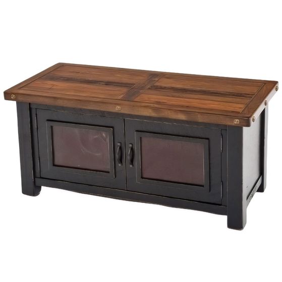 Cottage Sunrise Painted 2 Door Coffee Table - Black Harvest Base Paint Finish
