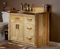 Cedar Lake 36" Rustic Log Vanity in Clear Finish
