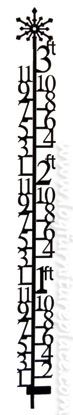 Wrought Iron 3ft Snowflake Snow Gauge