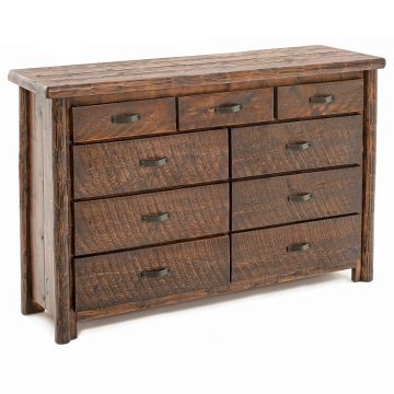 Olde Towne 9 Drawer Log Dresser--Barnwood Lager Finish