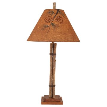 Rustic Twig & Leather Table Lamp