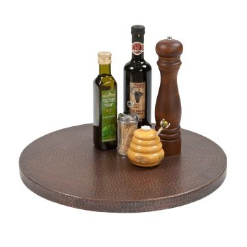 18" Oil Rubbed Bronze Hammered Copper Lazy Susan