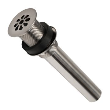 1.5" Non-Overflow Brushed Nickel Bathroom Sink Grid Drain