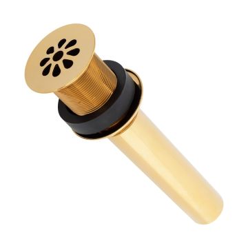 1.5" Non-Overflow Polished Brass Bathroom Sink Grid Drain