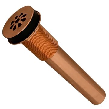 1.5" Non-Overflow Polished Copper Bathroom Sink Grid Drain