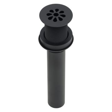 1.5" Non-Overflow Matte Black Bathroom Sink Grid Drain